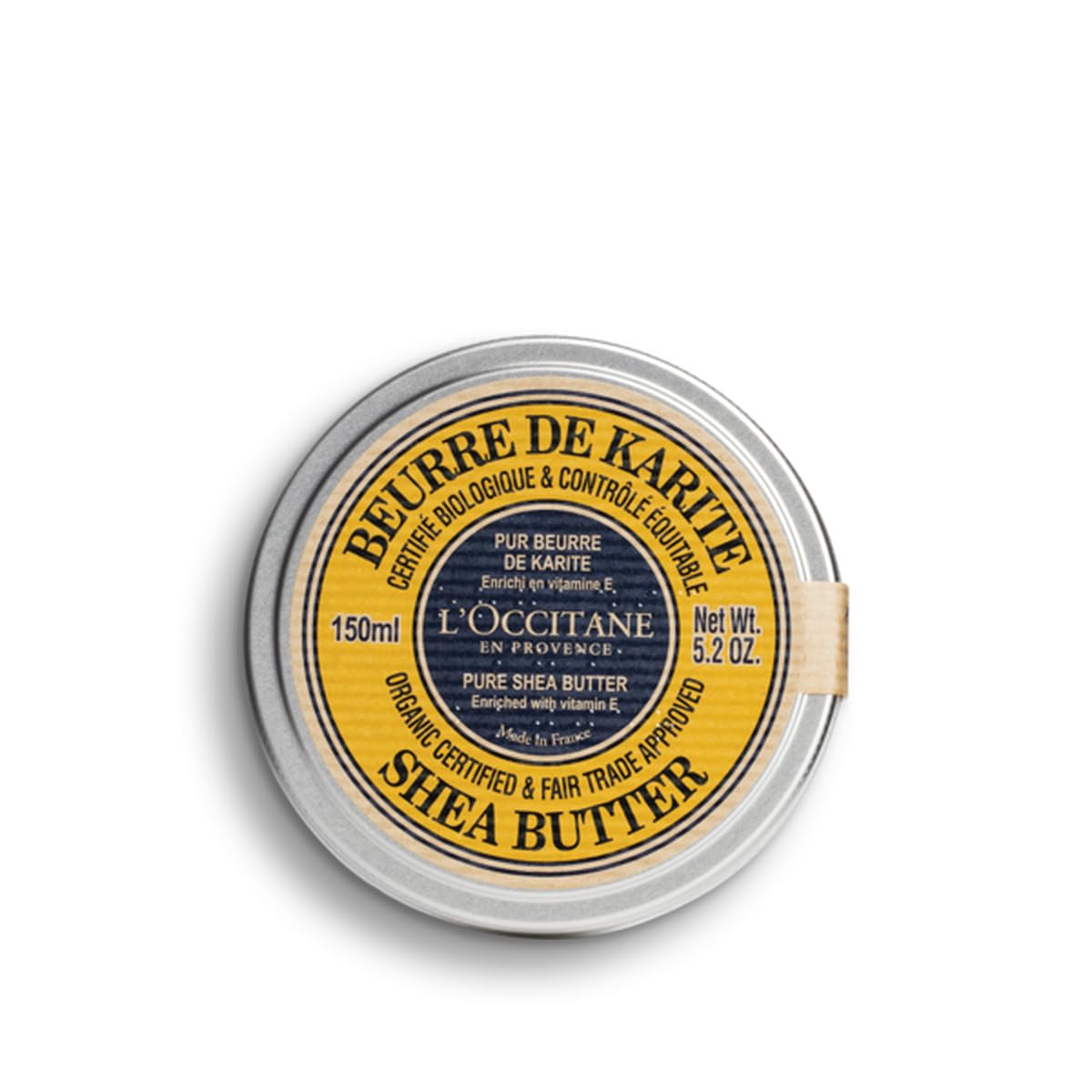 L'OCCITANE Organic Pure Shea Butter – Nourishing Multipurpose Balm for Skin & Hair with Vitamin E, Softening & Protects from Dryness