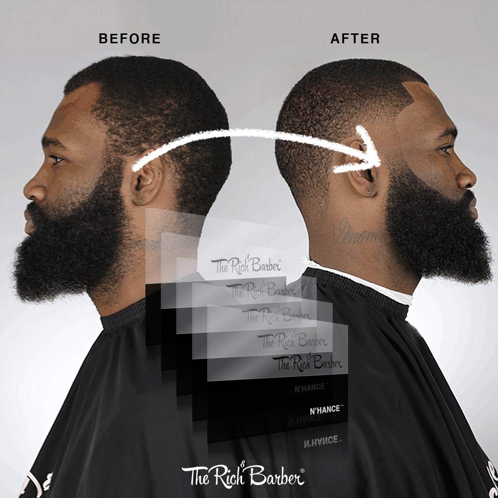 The Rich Barber N’Hance Hair Building Fiber Application Cards 5 Pack – Hairline Enhancement & Line-Up Tool for Barbers and Personal Use