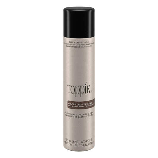 Toppik Colored Hair Thickener Spray, Medium Brown – Volumizing Root Touch-Up & Concealer, Covers Thinning Areas, Hair Building Fiber, 5.1oz