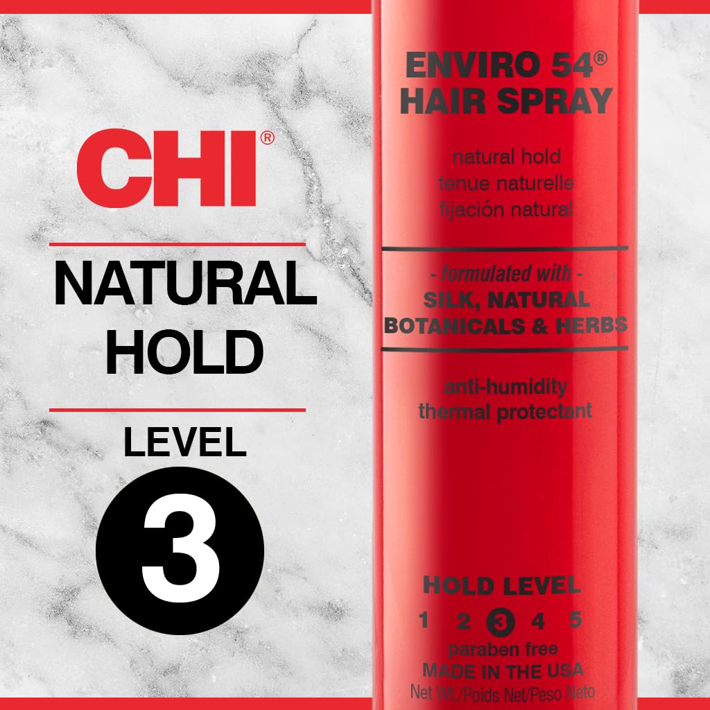 CHI Enviro 54 Hairspray, Firm Hold, Lightweight Spray to Finish & Secure Hairstyles, Sulfate & Paraben-Free, 2.6 Oz