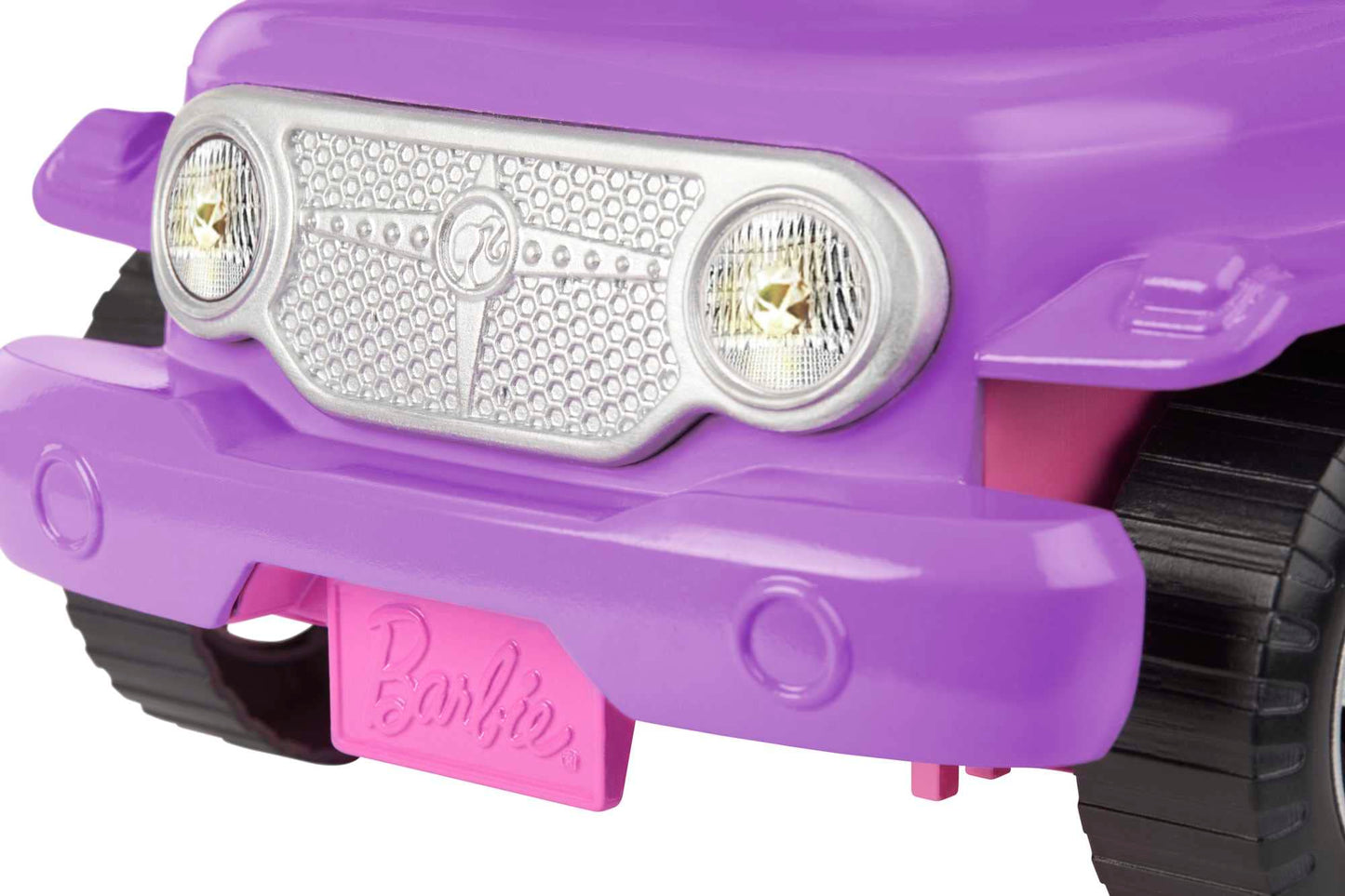 Barbie Off-Road Vehicle, Purple with Pink Seats and Rolling Wheels, 2 Seats, Gift for 3 to 7 Year Olds
