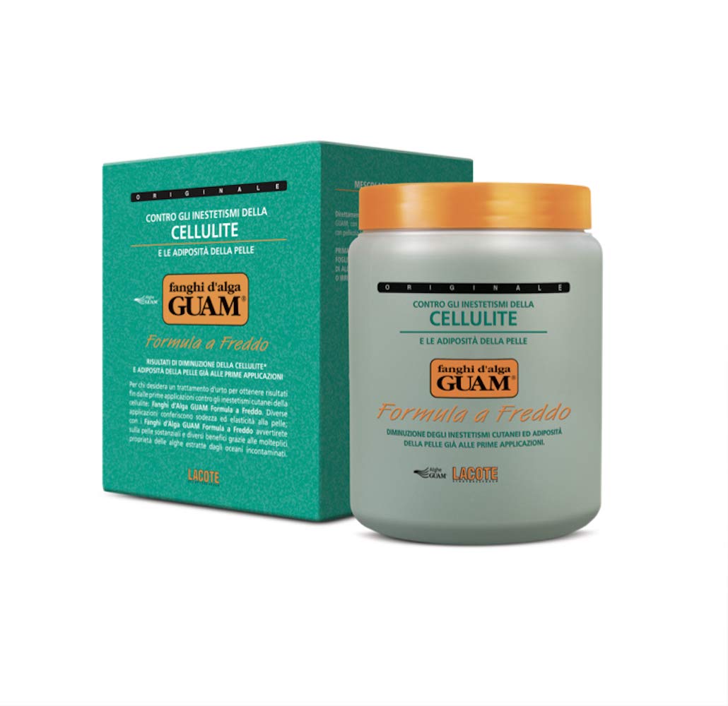 GUAM Anti-Cellulite Mud Cold Formula – 2.2 lb Seaweed Body Wrap for Skin Tightening, Lymphatic Drainage & Cellulite Reduction