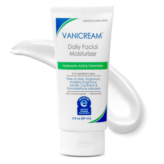Vanicream Daily Facial Moisturizer with Ceramides & Hyaluronic Acid for Sensitive Skin – 3 fl oz, Irritant-Free, Pack of 1