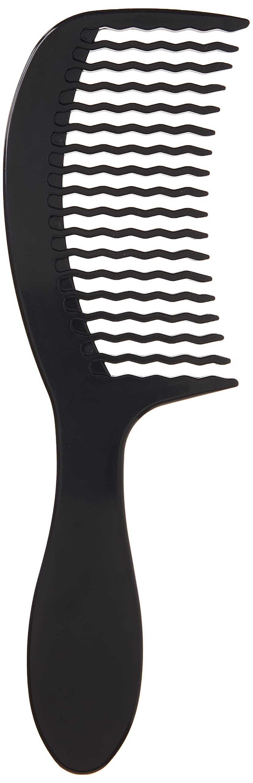 Wet Brush Detangling Comb, Black – Wide Tooth Comb with WaveTooth Design for Smooth, Pain-Free Detangling – Gentle on Scalp, Ideal for Conditioner & Masks