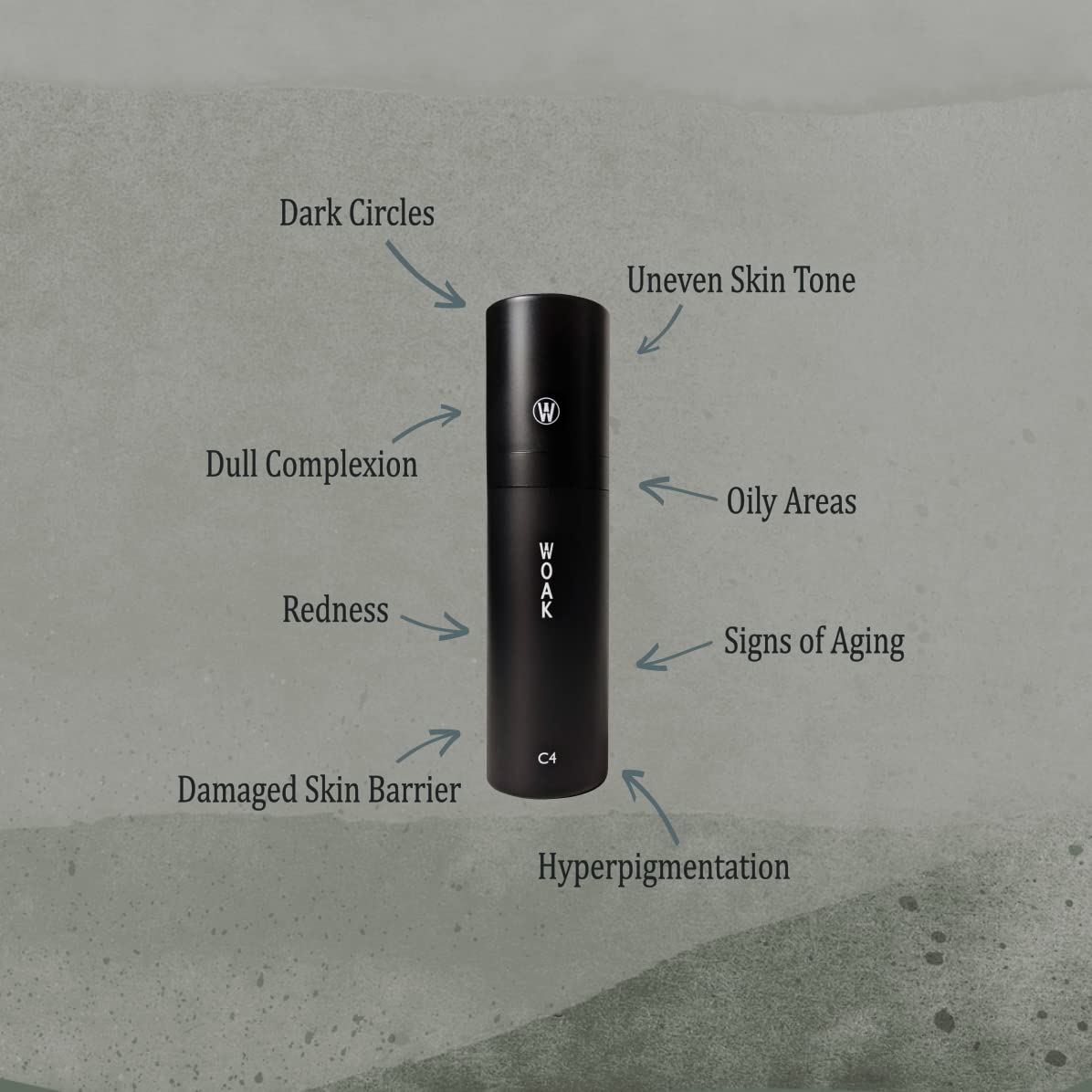 WOAK C4 – Men's Tinted Moisturizer BB CC Cream Foundation – Color Correcting Camo Complex – Hybrid Skin Care (Light)