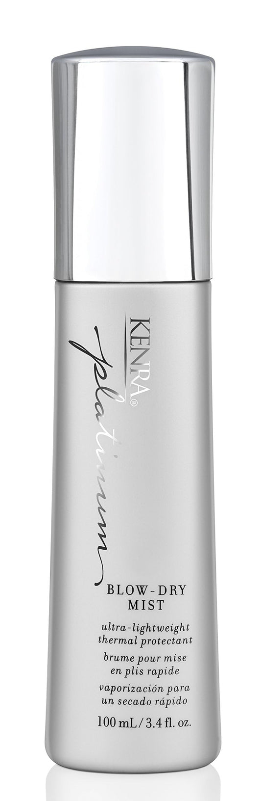 Kenra Platinum Blow-Dry Mist 3.4 fl oz | Lightweight Heat Protectant for Fine to Medium Hair | Detangles, Smooths, Fights Frizz & Humidity