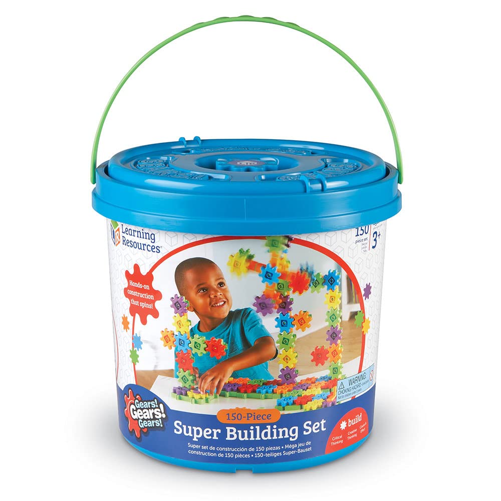 Learning Resources Gears! Gears! Gears! Super Building Toy Set, 150 Pieces, Ages 3+