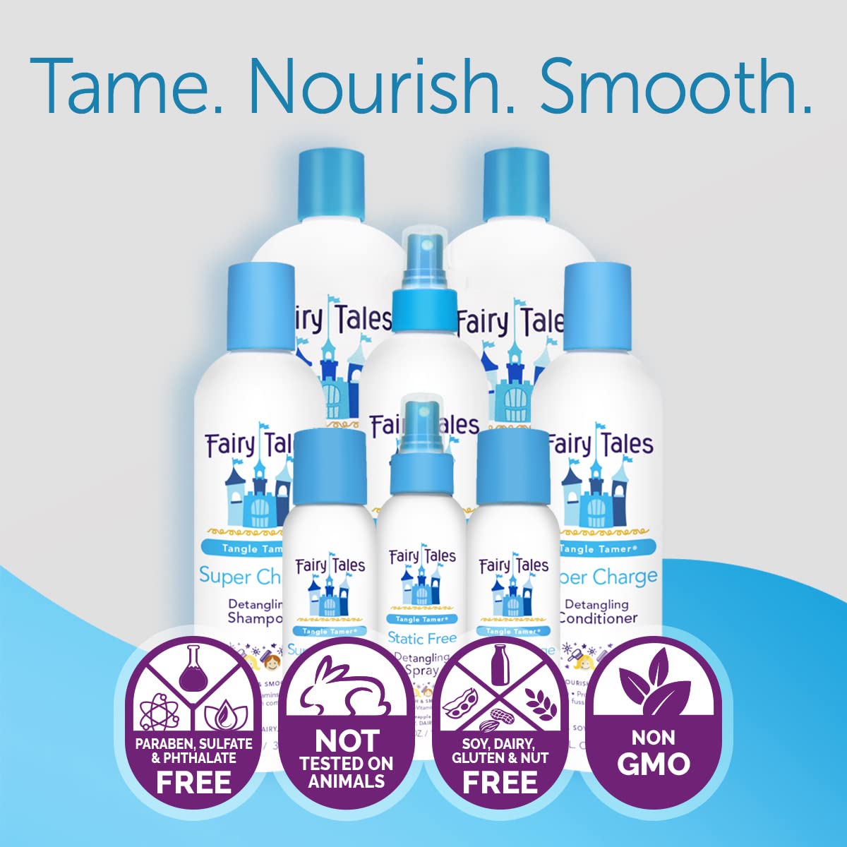Fairy Tales Tangle Tamer Static Free Detangling Spray - Detangler Spray for Kids - Paraben Free, Sulfate Free, Gluten Free, Nut Free - 12 oz