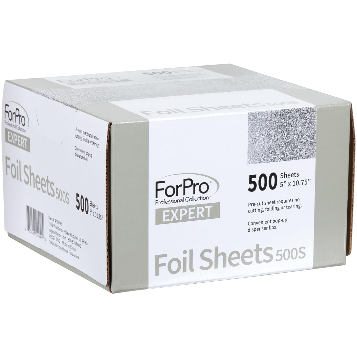 ForPro Expert Embossed Foil Sheets 500S – Pop-Up Aluminum Foil for Hair Coloring & Highlights, Food Safe, 5"x10.75", 500 Count