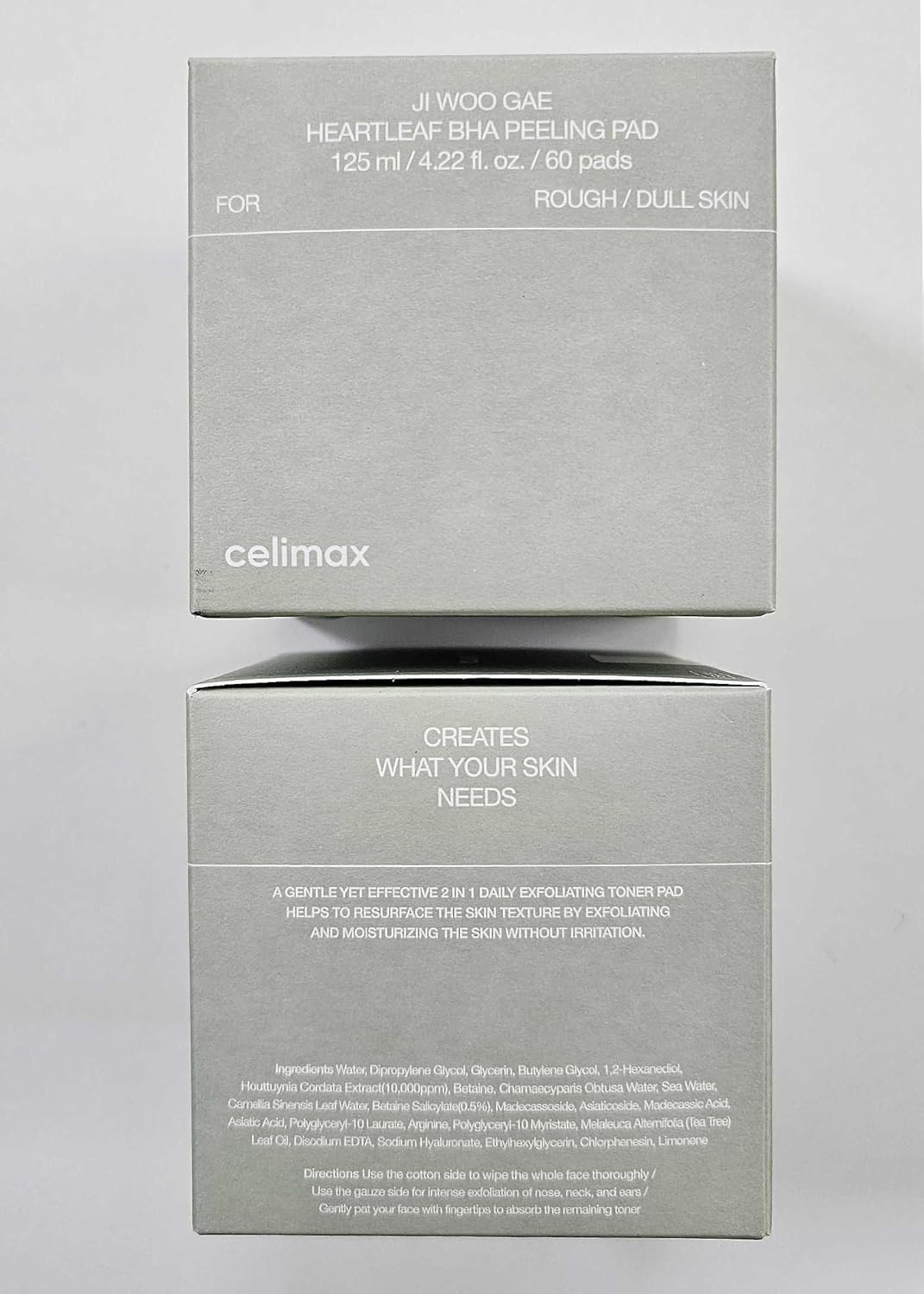 Celimax Ji.Woo.Gae Heartleaf BHA Peeling Pads – Exfoliating Toner Pads with Heartleaf Extract, Hydrating & Acne-Fighting, 60 Pads