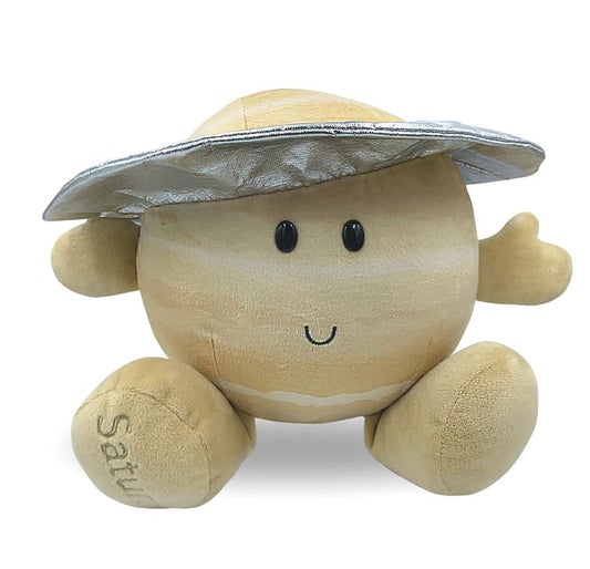 Celestial Buddies Saturn Plush | 10" Soft Stuffed Planet Toy with Fun Facts Tag | STEM Learning Space Gift for Kids & Classrooms