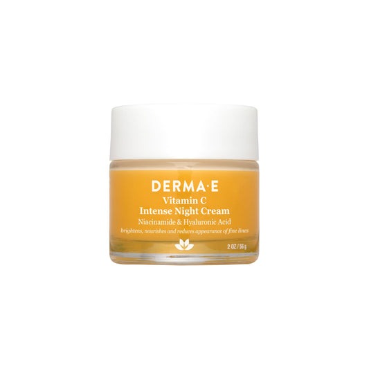 DERMA-E Vitamin C Intense Night Cream – Brightening and Hydrating Facial Skin Renewing Cream – Anti-Aging Overnight Facial Moisturizer, 2 oz