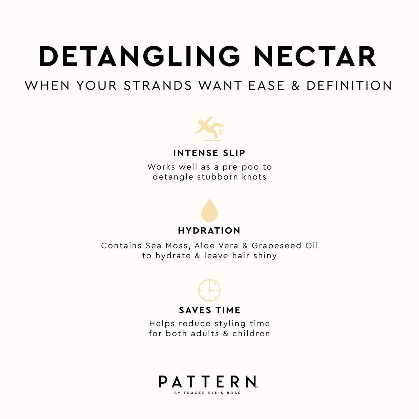 PATTERN Beauty by Tracee Ellis Ross Detangling Nectar w Sea Moss for Curly Hair 3a-4c, Great for Knots, Tangles and Matting