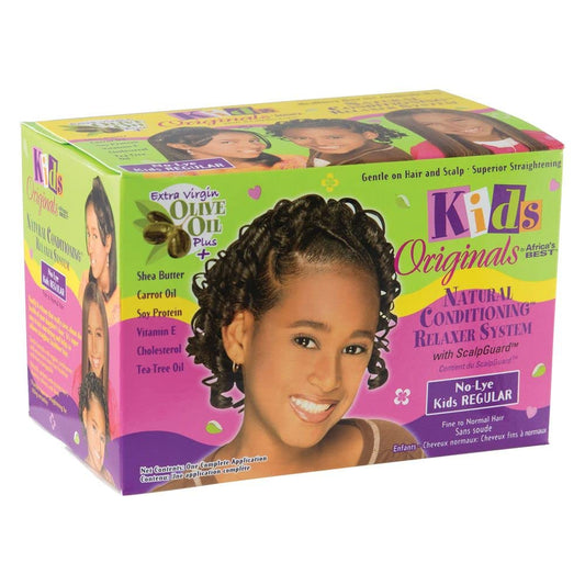 Originals by Africa's Best Kids Natural Conditioning Relaxer System Regular Kit with Scalpguard | Herbal Blend to Protect & Strengthen Hair