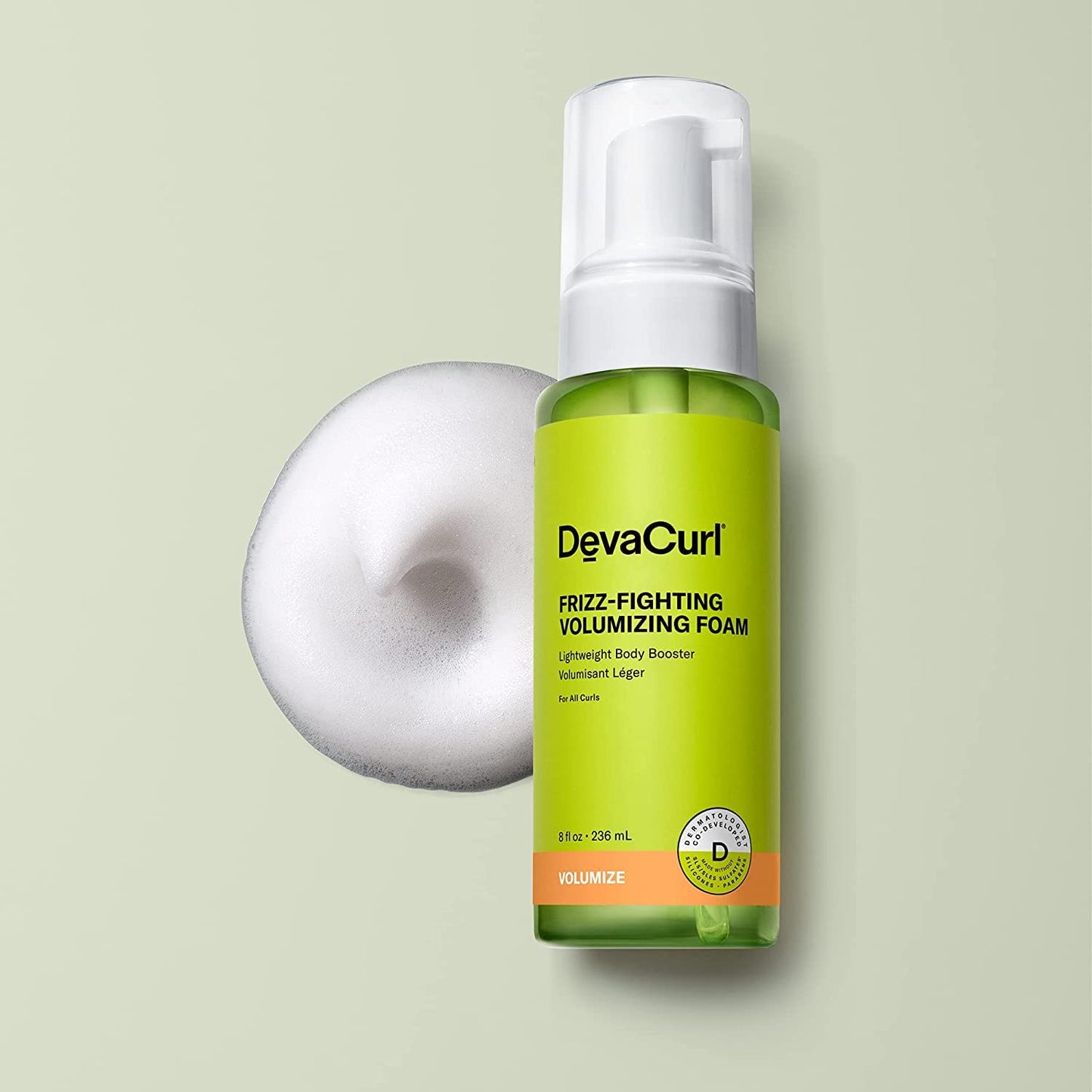 DevaCurl Frizz-Fighting Volumizing Foam Lightweight Body Booster, Superfruits, 8 fl. oz.