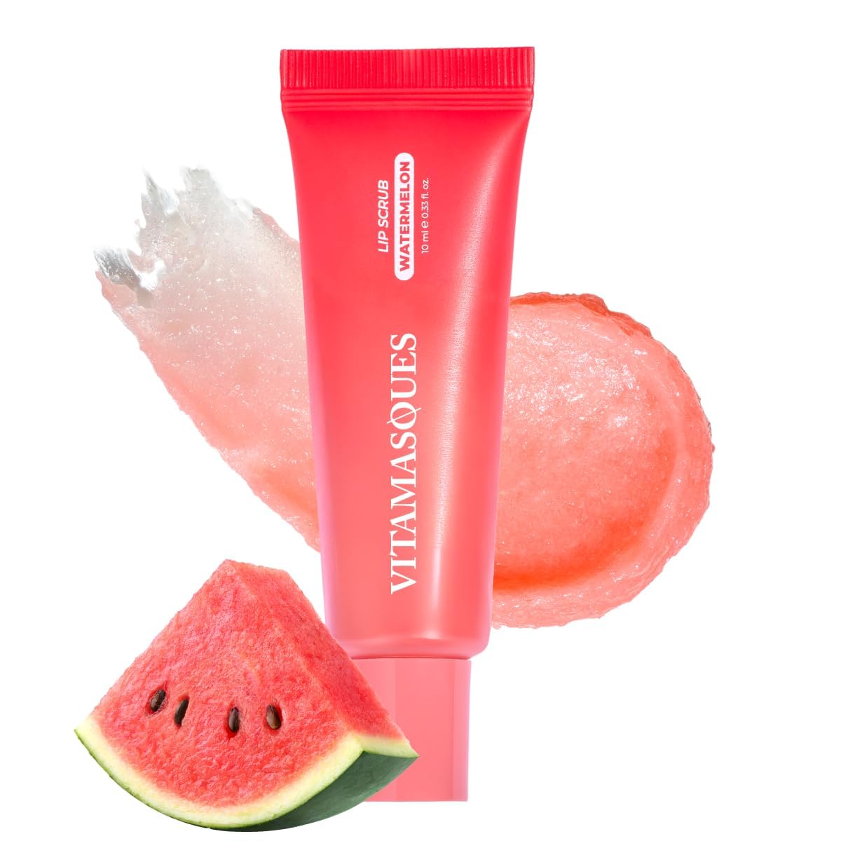 Vitamasques Watermelon Lip Sugar Scrub – Exfoliates, Moisturizes & Softens Lips with Shea Butter, Overnight Hydration, Made in Korea