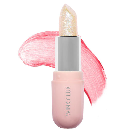 Winky Lux Unicorn Glimmer Balm - Hydrating pH Lip Balm with Color-Changing Sheer Pink Tint, Softens & Moisturizes Lips, Vanilla Scent