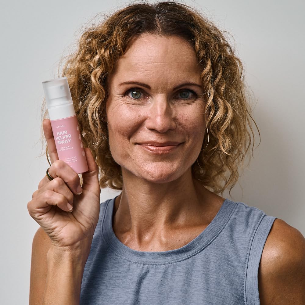 TryBello Hair Helper Spray with Biotin, Castor Oil & Caffeine – Growth Serum for Thicker, Fuller Hair – Repairs Thinning, Vegan & Cruelty-Free