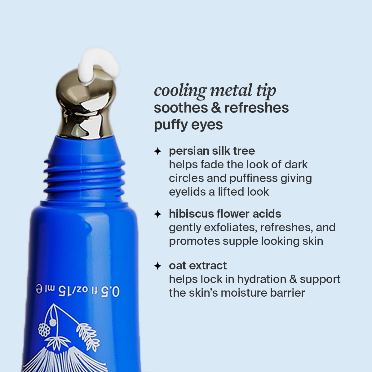 Cocokind Revitalizing Eye Cream – Depuff, Reduce Fine Lines & Wrinkles, Hydrate & Brighten Eyes with Cooling Metal Tip, 0.5 fl oz