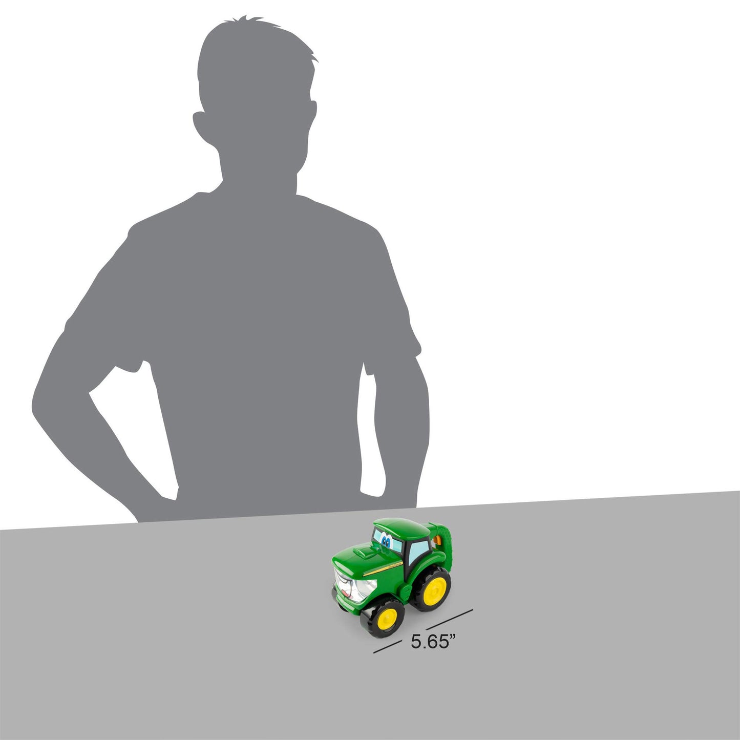 TOMY John Deere Johnny Tractor 2-in-1 Kids Flashlight & Toy Tractor with Free Rolling Wheels, Officially Licensed, Ages 18+ Months
