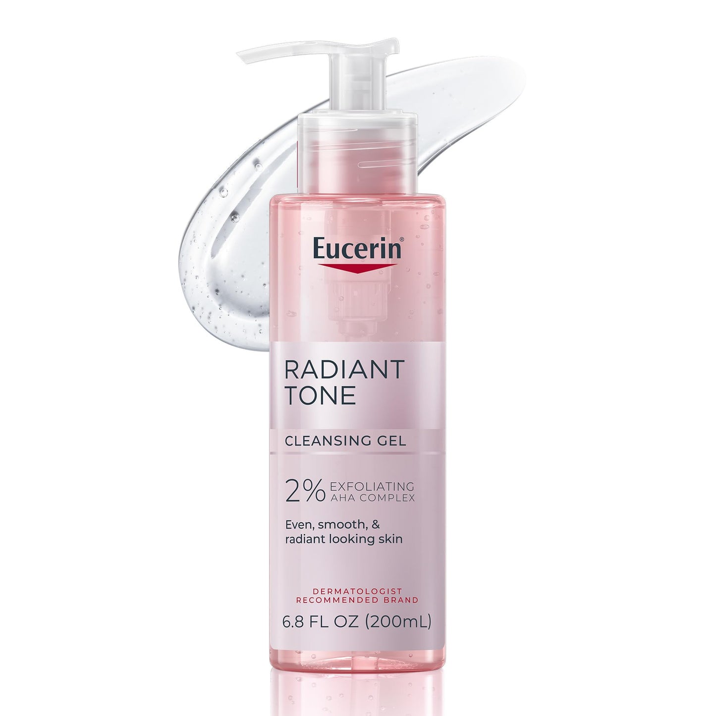 Eucerin Radiant Tone Face Cleanser Gel with 2% AHA, Gentle Exfoliating Face Wash for Clear, Radiant Skin, All Skin Types, 6.8 fl oz