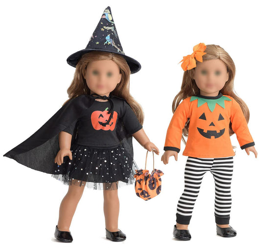 sweet dolly 18 Inch Doll Clothes Accessories Halloween Pumpkin Witch Costume Pumpkin Suit Set for 18 inches Dolls