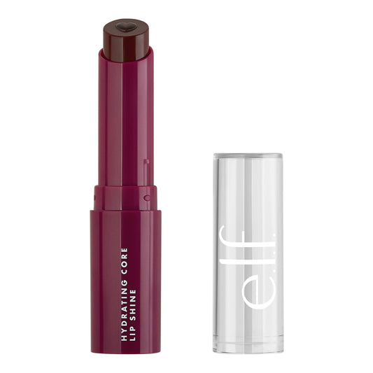 e.l.f. Hydrating Core Lip Shine, Lip Balm For A Sheer Tint Of Color & Soft Shine, Made With Nourishing Vitamin E, Vegan & Cruelty-Free, Ecstatic