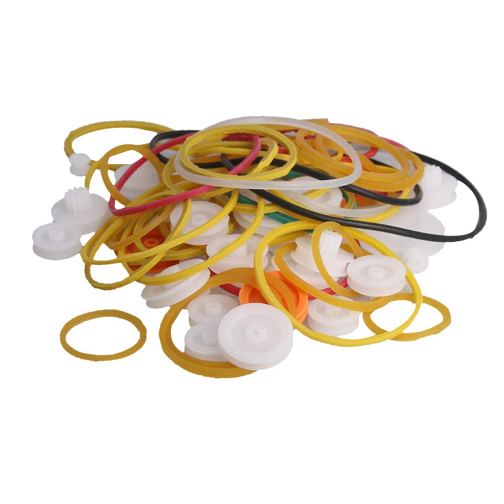 Fielect 84 Type Plastic Gears Set Plastic Belt Pulley Gears Combination for DC Motor DIY Model Toys