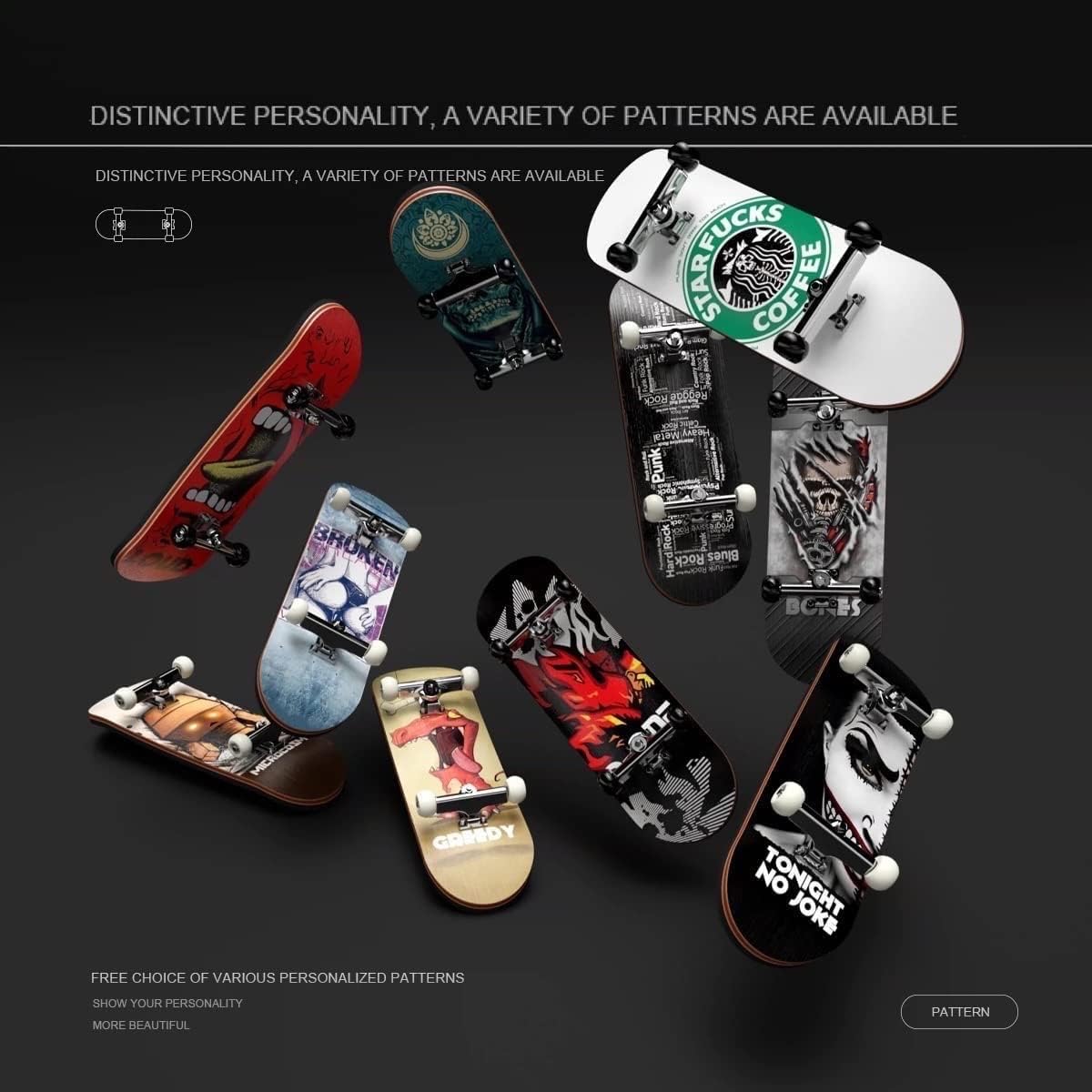 Lently Wood Fingerboards, Mini Fingerboards, 99mmL*29mmW (Skull god of war)