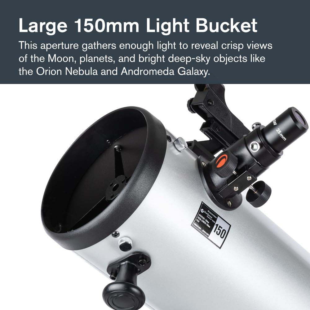 Celestron StarSense Explorer 150AZ Telescope – 150mm Tabletop Dobsonian, App-Enabled, Smartphone Dock, iPhone & Android, Beginner-Friendly