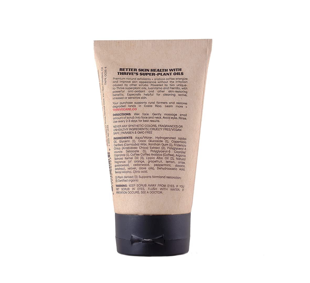 Thrive Natural Care Face Scrub - Gentle Exfoliating Face Wash Provides Deep Cleanse, Improves Skin Texture, Unclogs Pores - Vegan, Oil Free Exfoliator