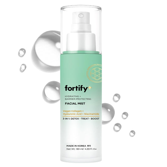 Fortify 9-in-1 Korean Facial Mist Spray, Hyaluronic Acid & Aloe, Ultra Hydrating, Fragrance-Free, Dermatologist Tested, 130ml