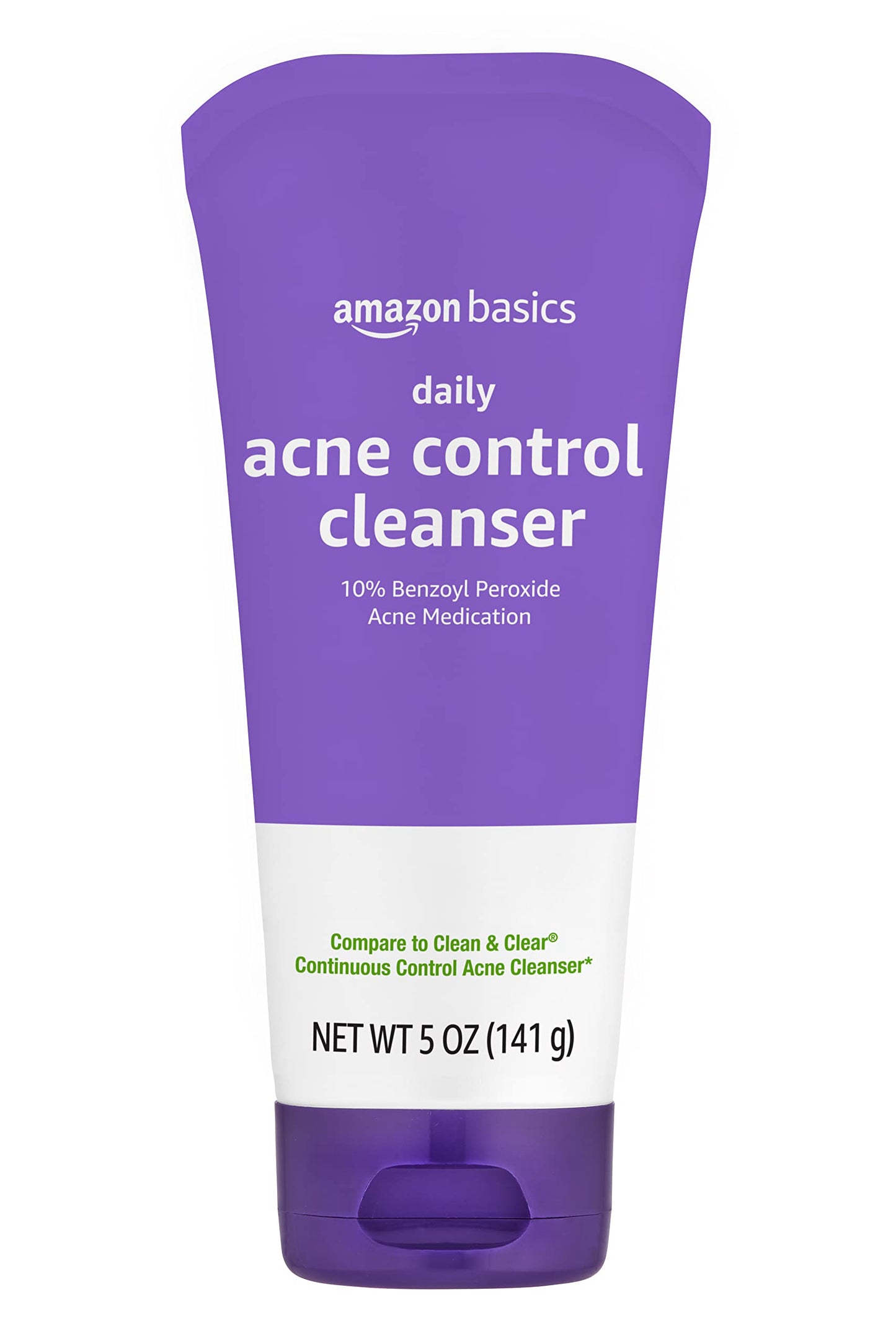 Amazon Basics Acne Cleanser Face Wash - Daily Control, Maximum Strength 10% Benzoyl Peroxide, 5 Ounce
