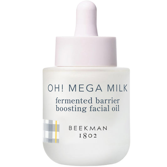 Beekman 1802 Oh Mega Milk Facial Oil with Vitamin C & Niacinamide – Hydrating, Brightening, Barrier-Repair Serum for Sensitive Skin, Fragrance-Free