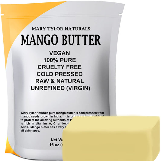 Mary Tylor Naturals Mango Butter 1 lb Cold Pressed, Unrefined,Raw Pure Mango Butter —