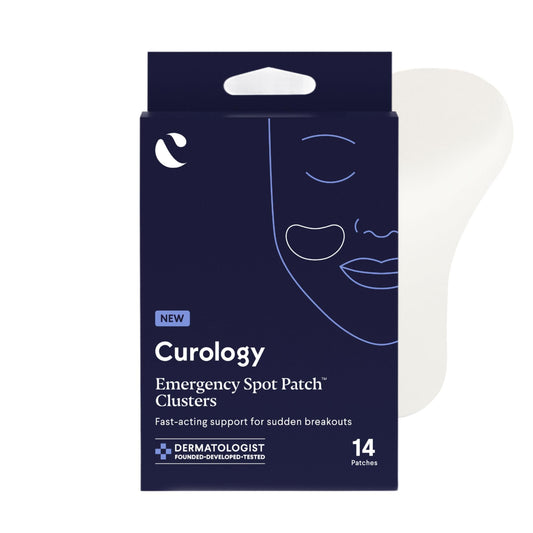Curology Emergency Spot Patch Clusters for Breakouts, Fast Acting Large Hydrocolloid Pimple Patches for Face, Oil Absorbing, 14 Count