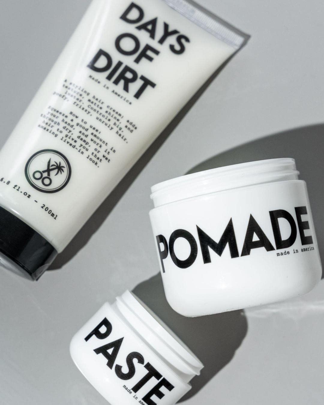 California Born Days of Dirt Hair Styling Cream 6.8 fl oz – No-Hold Cream for Texture, Shine & Lived-In Look – Tames Dry, Fluffy, Frizzy Hair – Made in USA