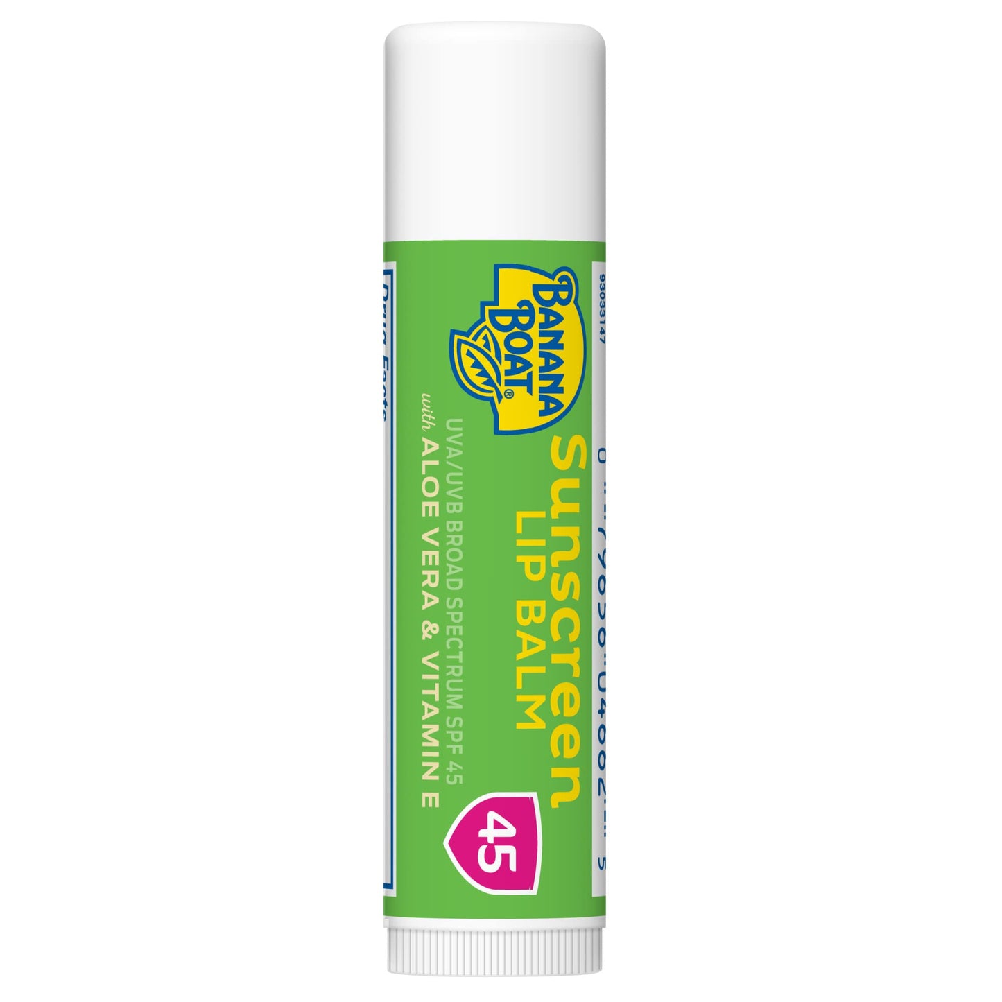 Banana Boat SPF Lip Balm with Aloe Vera & Vitamin E, 0.15oz | Beach Essentials, Moisturizing Lip Sunscreen SPF 45, Travel Sunscreen for Lips, 0.15oz