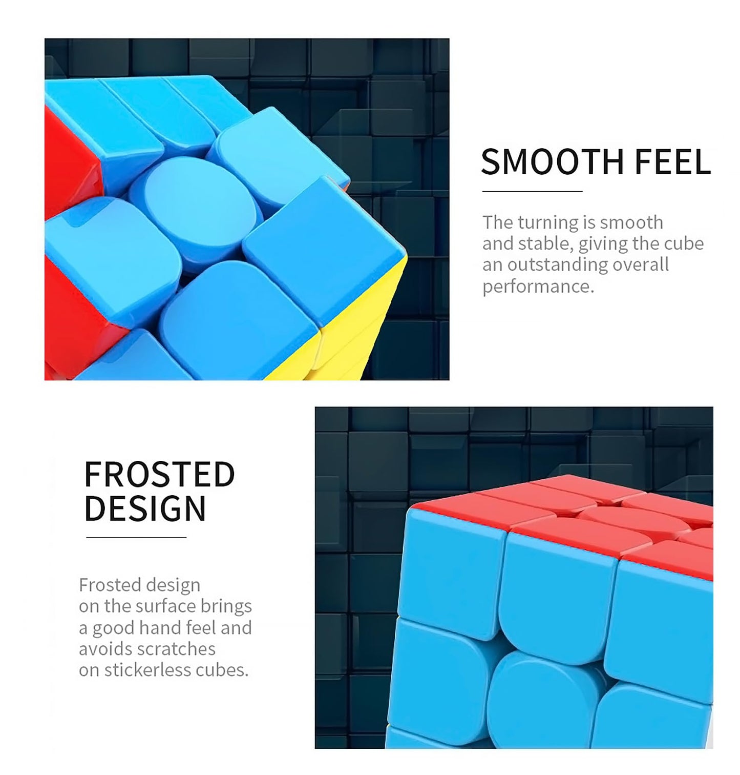 CFMOUR Speed Cube 3x3x3 – Moyu Meilong 3C Stickerless Magic Cube, Smooth Fast-Turning 3D Puzzle Brain Toy, Travel Game with Vivid Colors