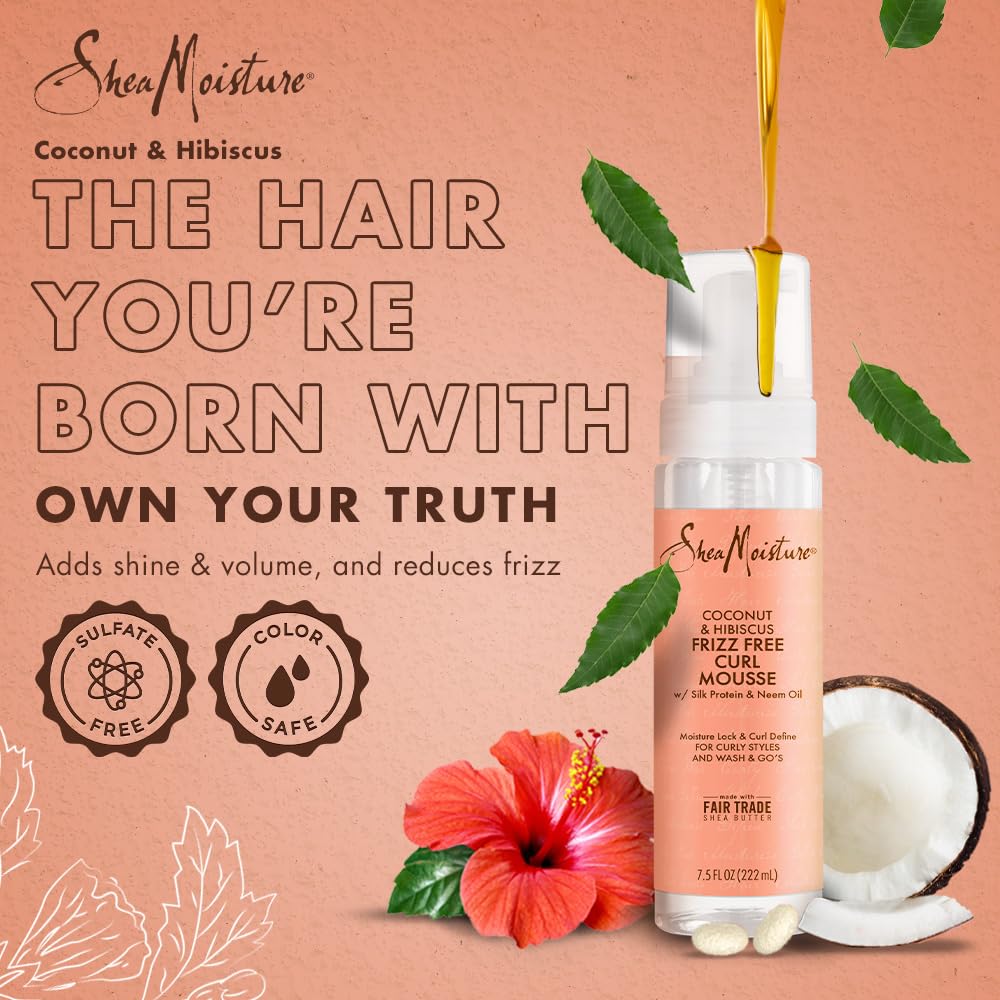 SheaMoisture SHEA MOISTURE Sheamoisture Coconut & Hibiscus Frizz-free Curl Mousse - 7.5 Fl Oz,7.5 Oz (290612 )