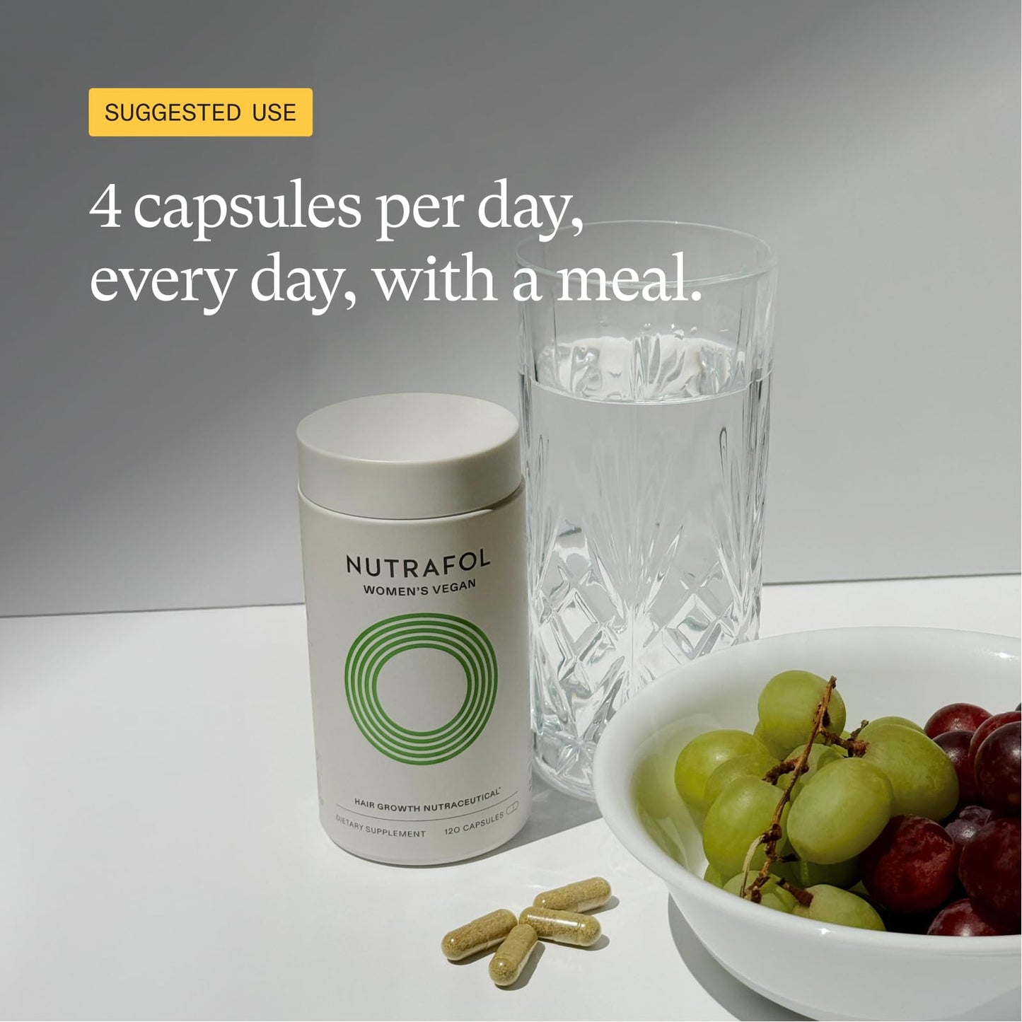 Nutrafol Women’s Hair Growth Supplement | Clinically Tested for Thicker, Stronger Hair | 100% Vegan, Dermatologist Recommended | 1-Month Supply