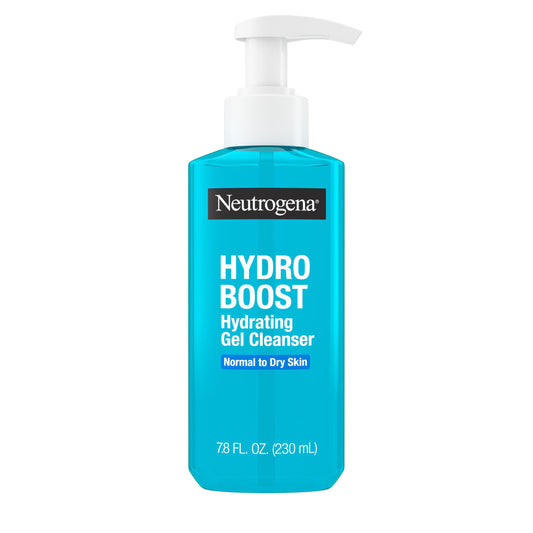 Neutrogena Hydro Boost Hydrating Face Wash & Makeup Remover Gel with Hyaluronic Acid, Gentle, Oil-Free, Hypoallergenic, 7.8 fl oz