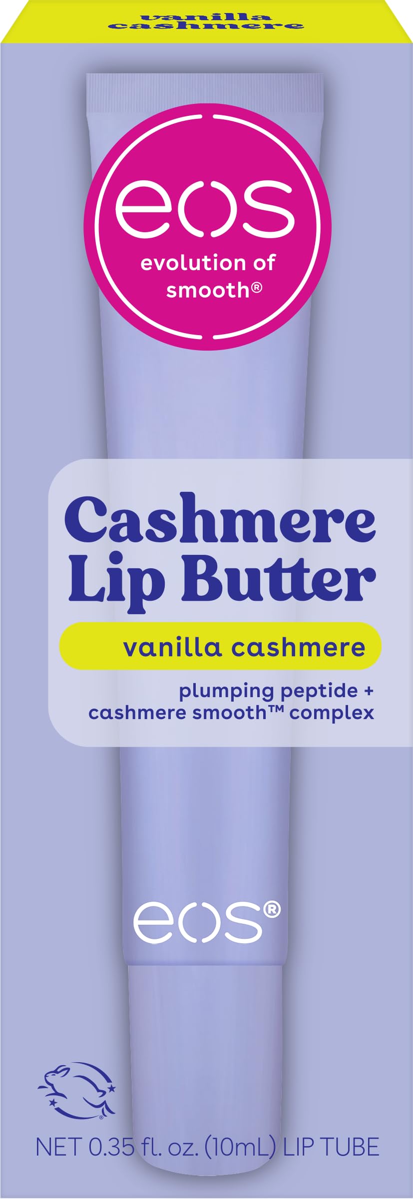eos Cashmere Lip Butter, Vanilla Cashmere, eos Lip Butter with Plumping Peptides For Smooth Lips, 0.35 fl oz