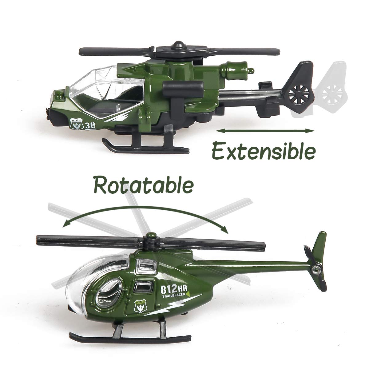 18-Piece Military Toy Set for Kids – 6 Die-Cast Vehicles & 12 Soldier Figures, Includes Tanks, Helicopters & Army Play Vehicles