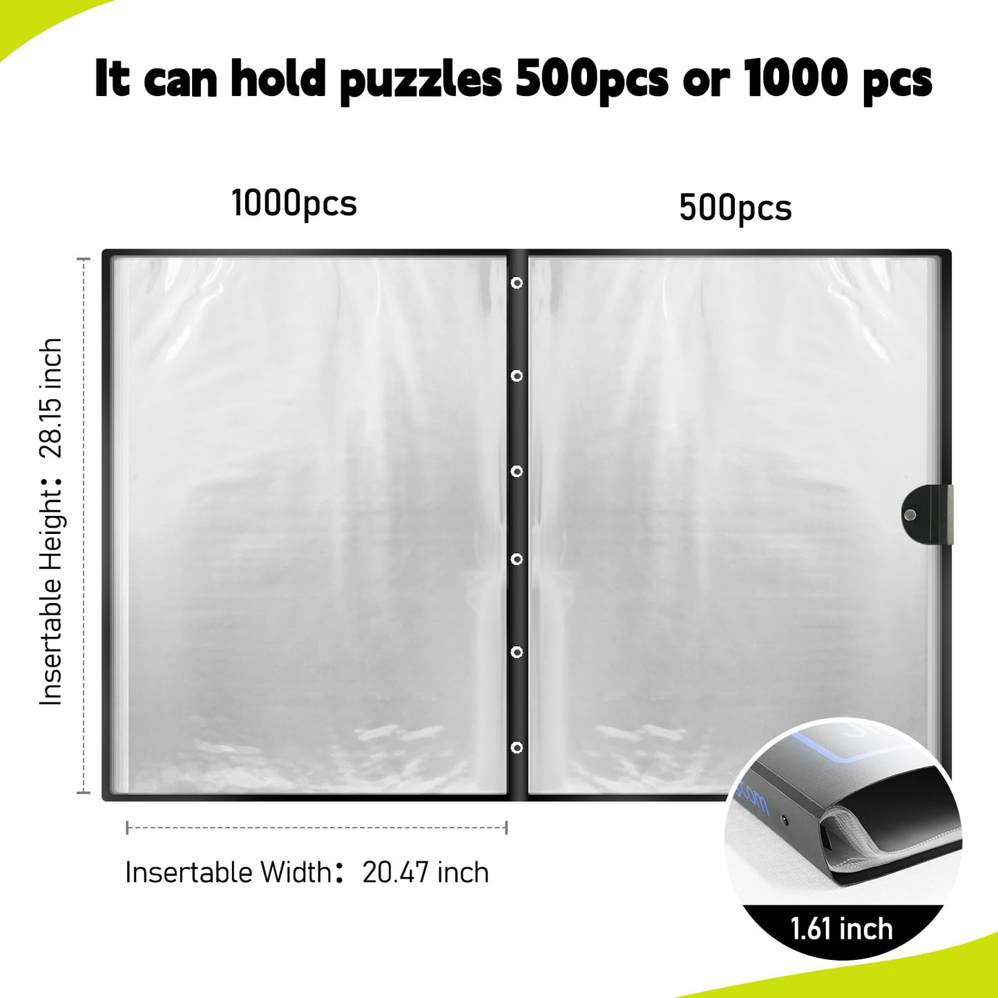 ALL4JIG Puzzle Storage Folder Keeper for Jigsaw Enthusiasts Puzzle Space-Saving Organizer Accessories for Adults Holds 20 Puzzles, HD Film Pockets