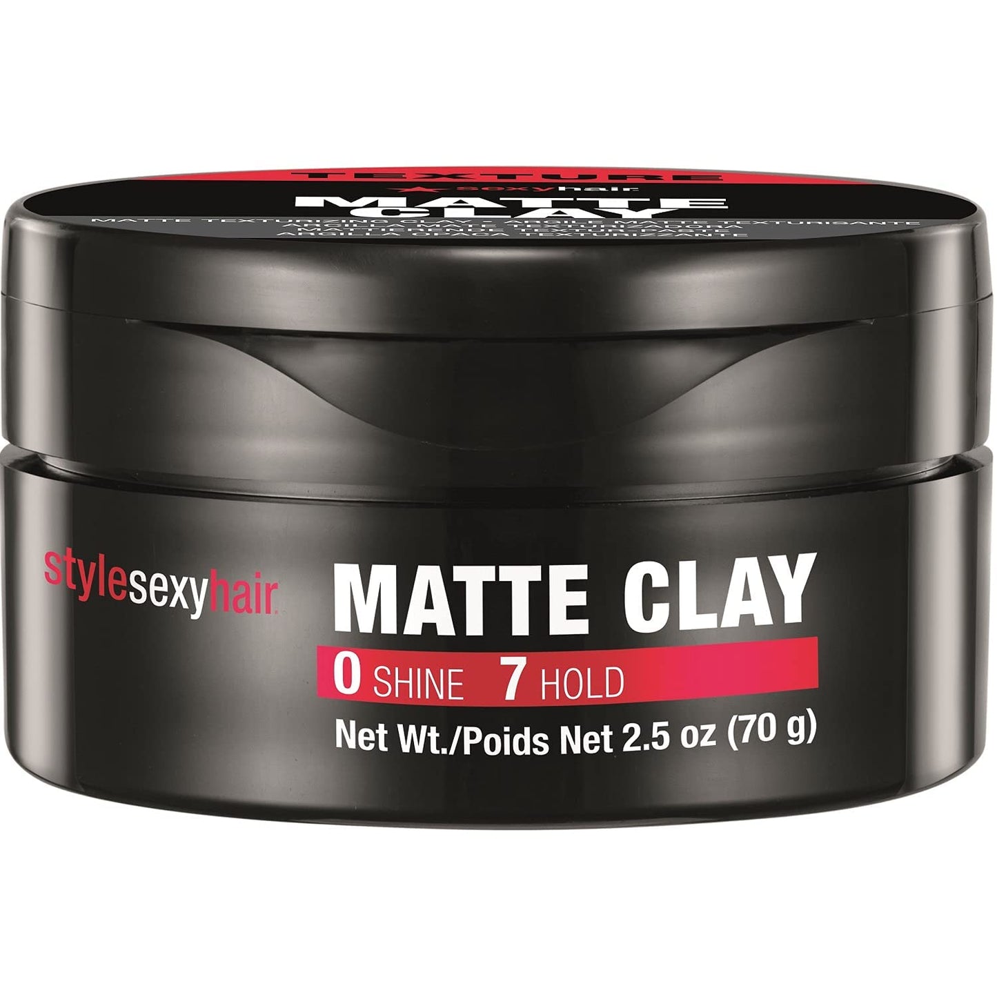 SexyHair Style Matte Clay Matte Texturizing Clay, 2.5 Oz | Separates, Defines and Molds | Helps Tame Unruly Ends | Washes Out Easily