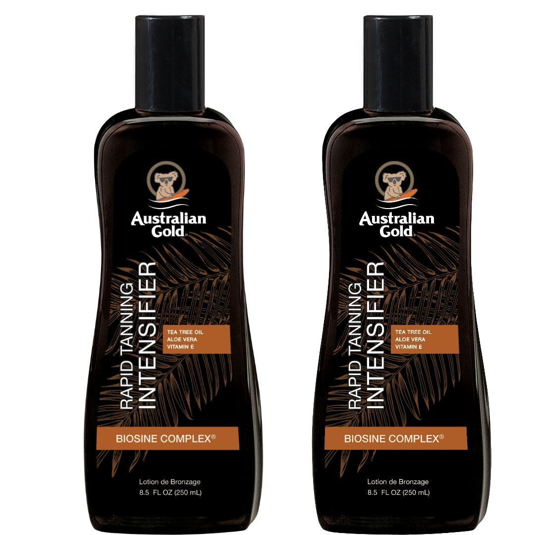 Australian Gold Rapid Tanning Intensifier Lotion, 8.5 Fl Oz, with Tea Tree Oil, Aloe Vera and Vitamin E (2 Pack)