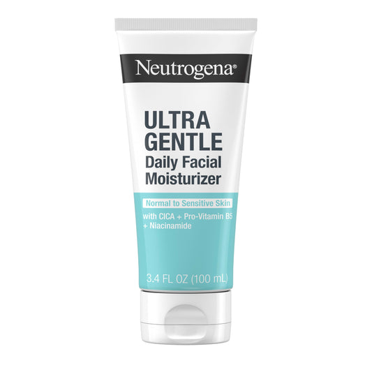 Neutrogena Fragrance-Free Daily Face & Neck Moisturizer for Sensitive Skin with Vitamins B3, B5 & E, 3.4 fl. oz
