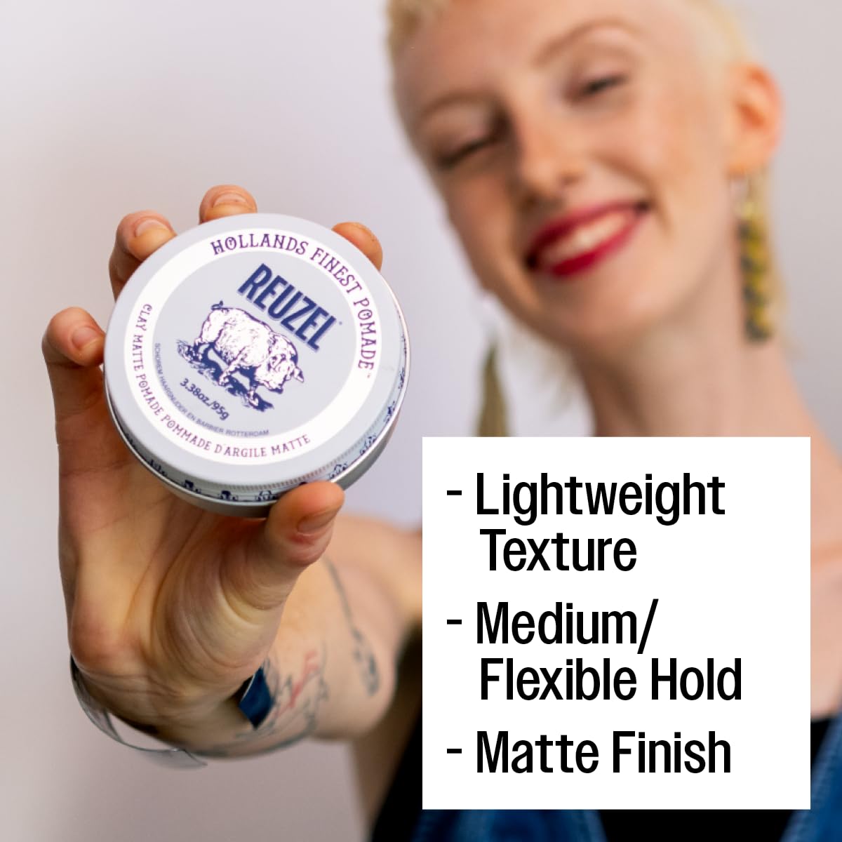 REUZEL Clay Matte Pomade, 1.3 Oz