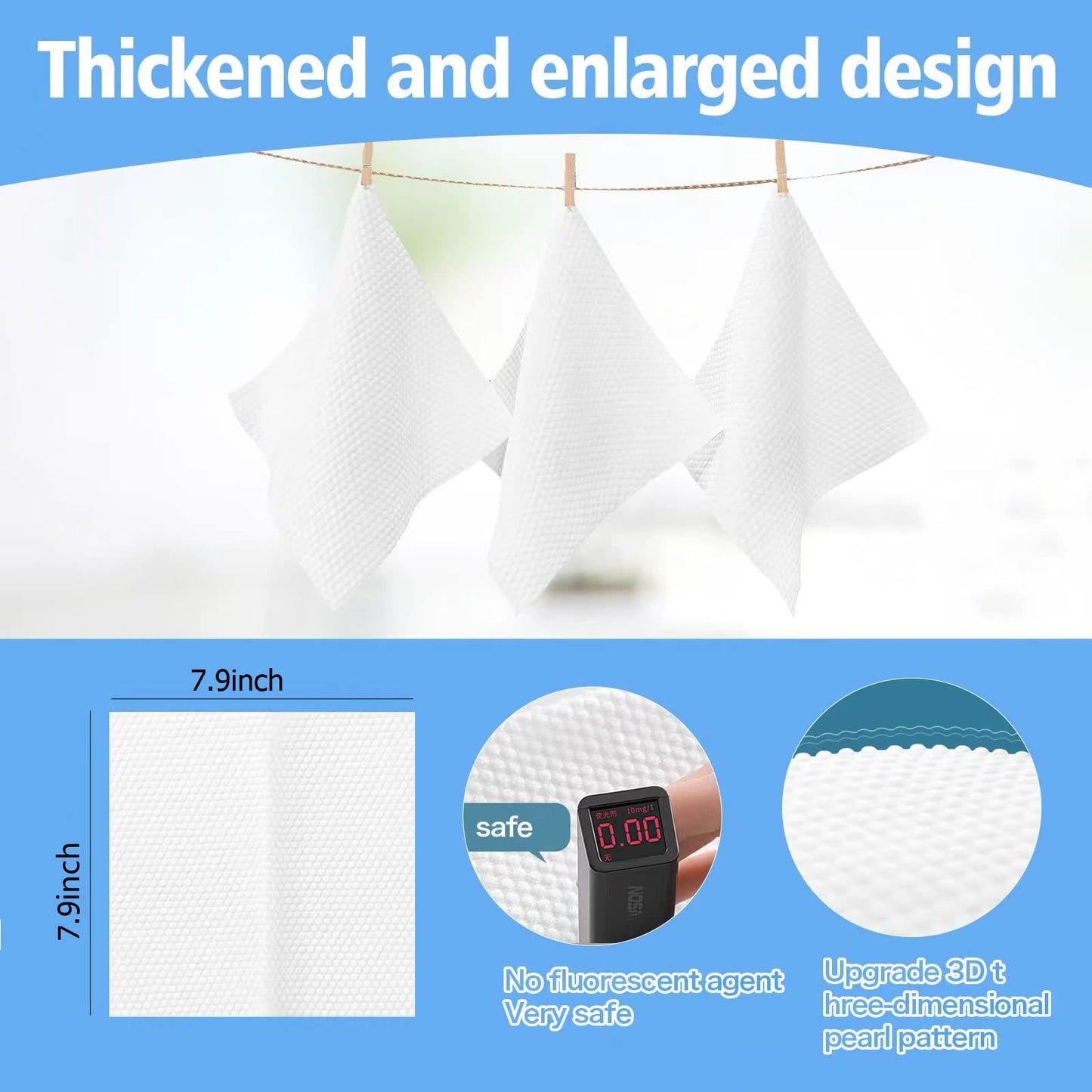 100-Count Disposable Face Towels – Ultra Soft, Lint-Free Cotton Wipes for Skincare, Makeup Removal, and Facial Cleansing, Multi-Purpose